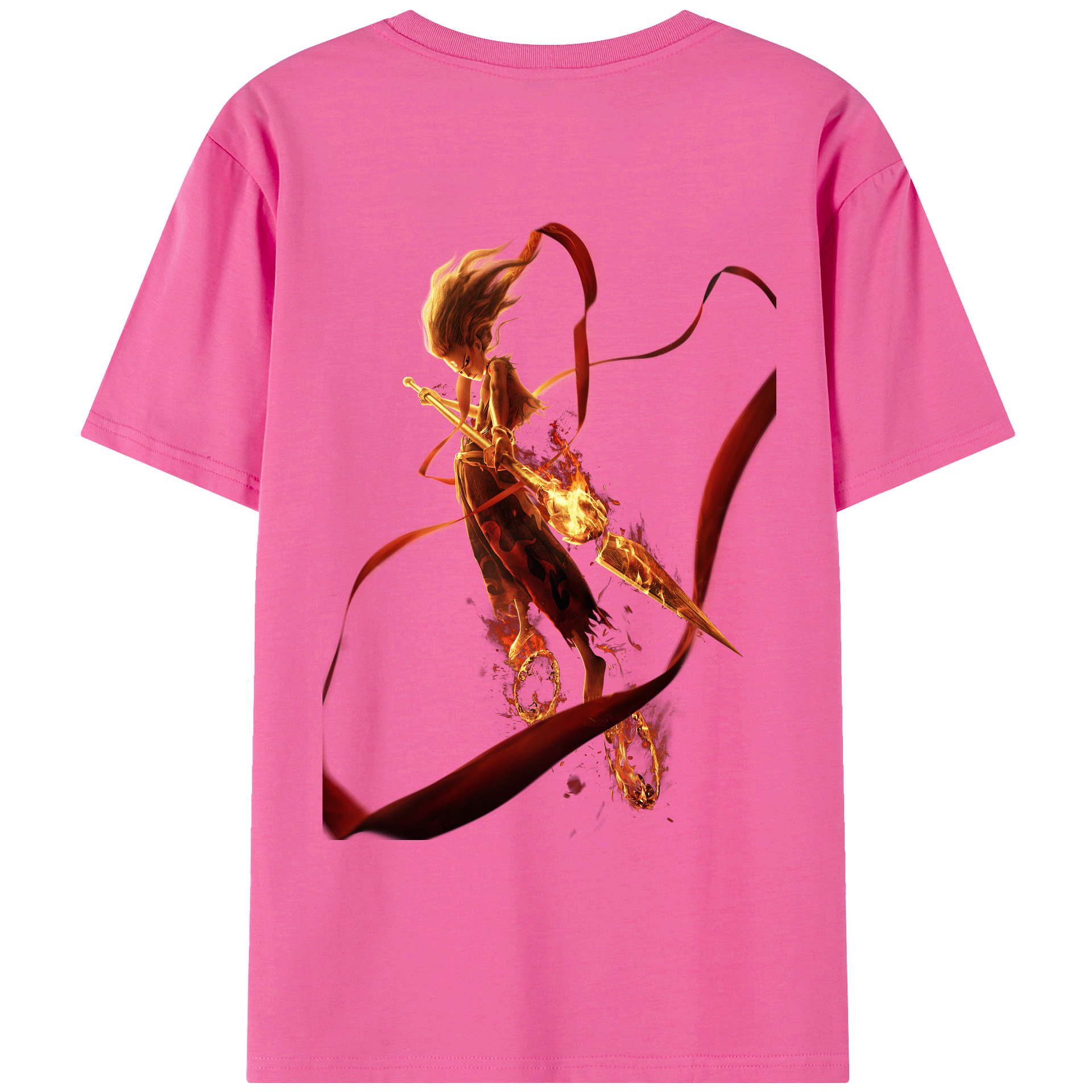 （画像用） Ne Zha 2 ナタ 魔童の大暴れ レディース半袖Tシャツ(バックプリント)